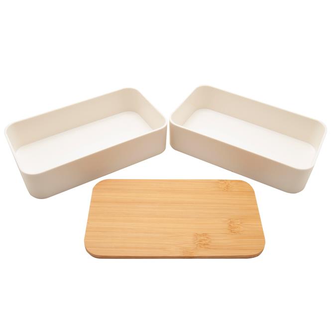 Bento  Nagano , weiss, mit Bambusdeckel