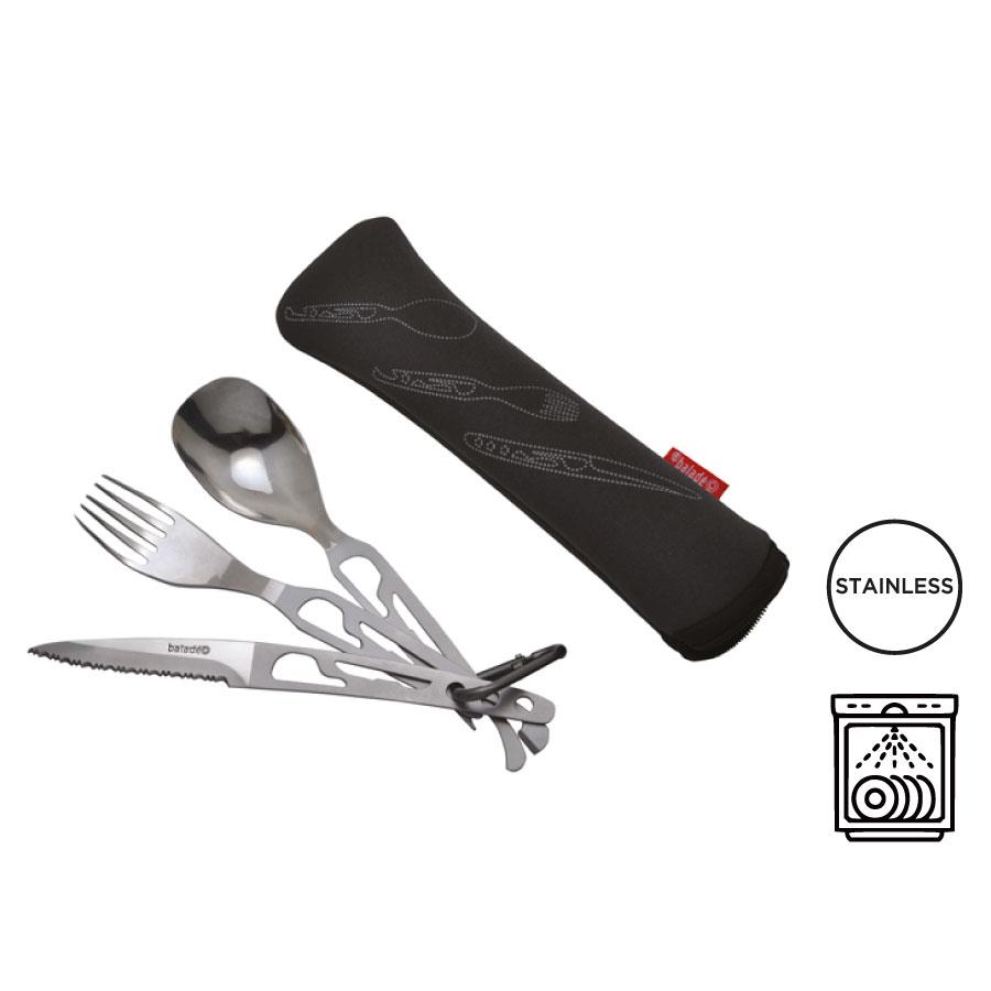 Besteckset  Basecamp , mit einer Tasche aus Neopren