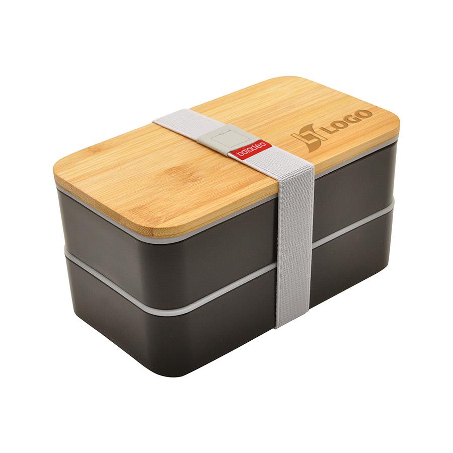 Bento  Nagano , schwarz, mit Bambusdeckel
