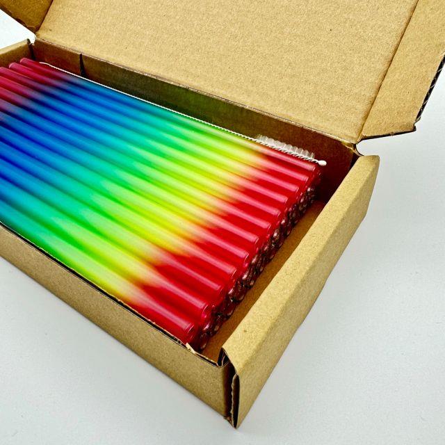 ecotaste - Trinkhalmbox 50er Glas regenbogenfarbig