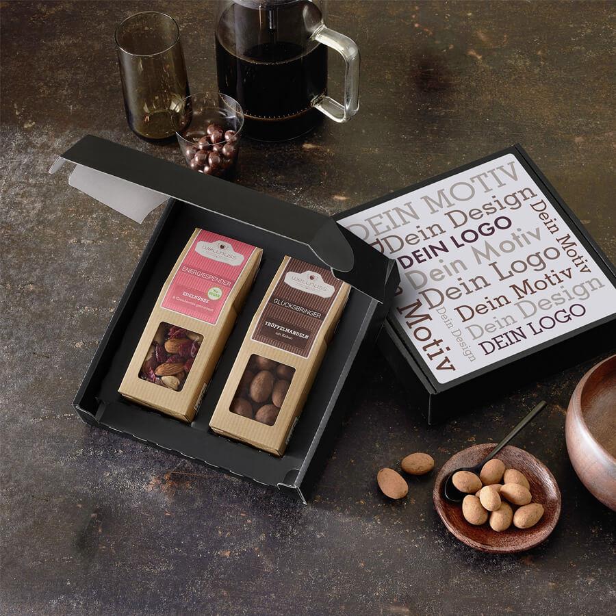Geschenkkarton mit 2 Premium Snacks