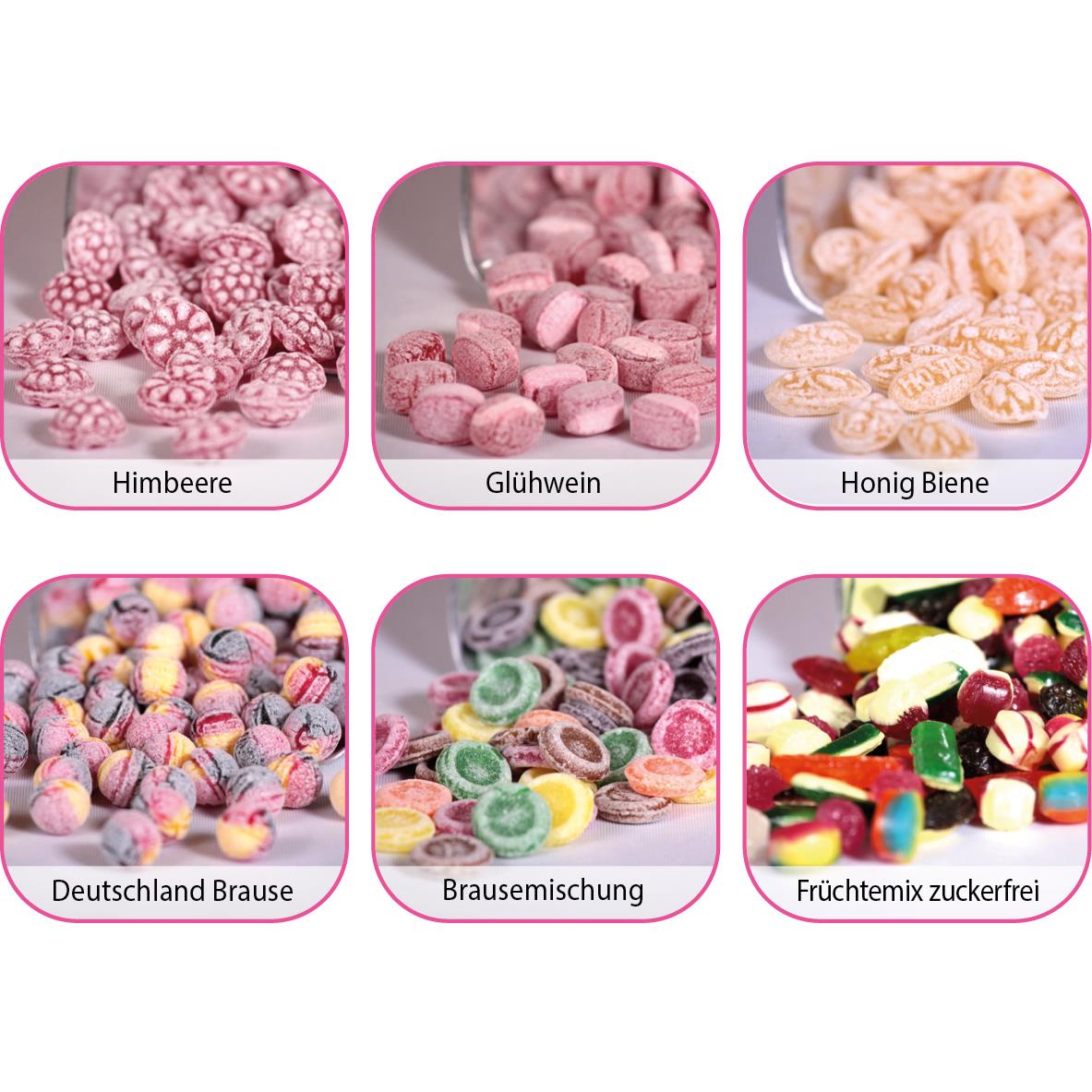 Runddose 99, weiß 120 g, Inhalt: Bonbon Honigbiene
