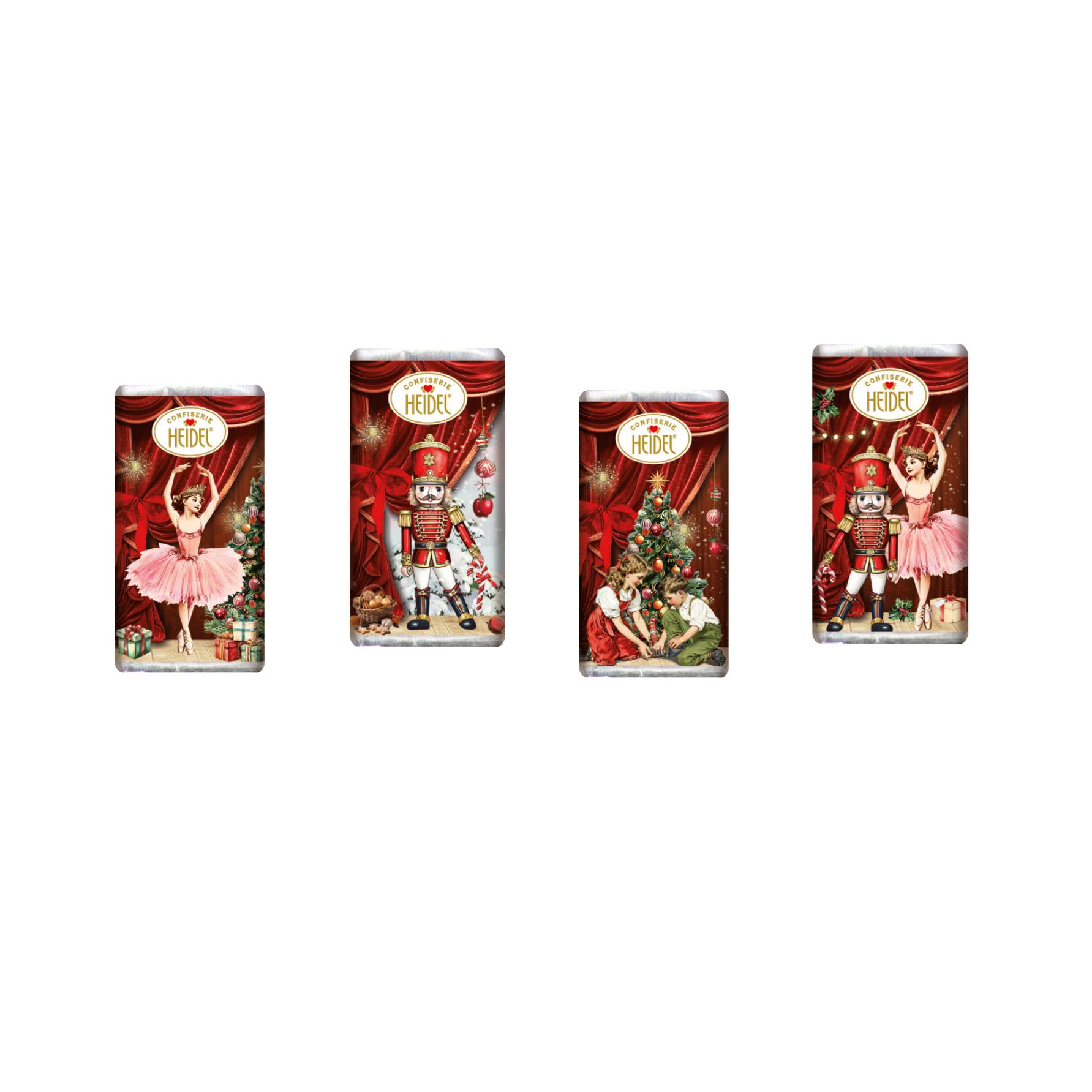 Tisch Adventskalender HEIDEL aus 100% Papier Standardmotiv,   72 g, Inhalt: Heidel Schokoladentäfelchen