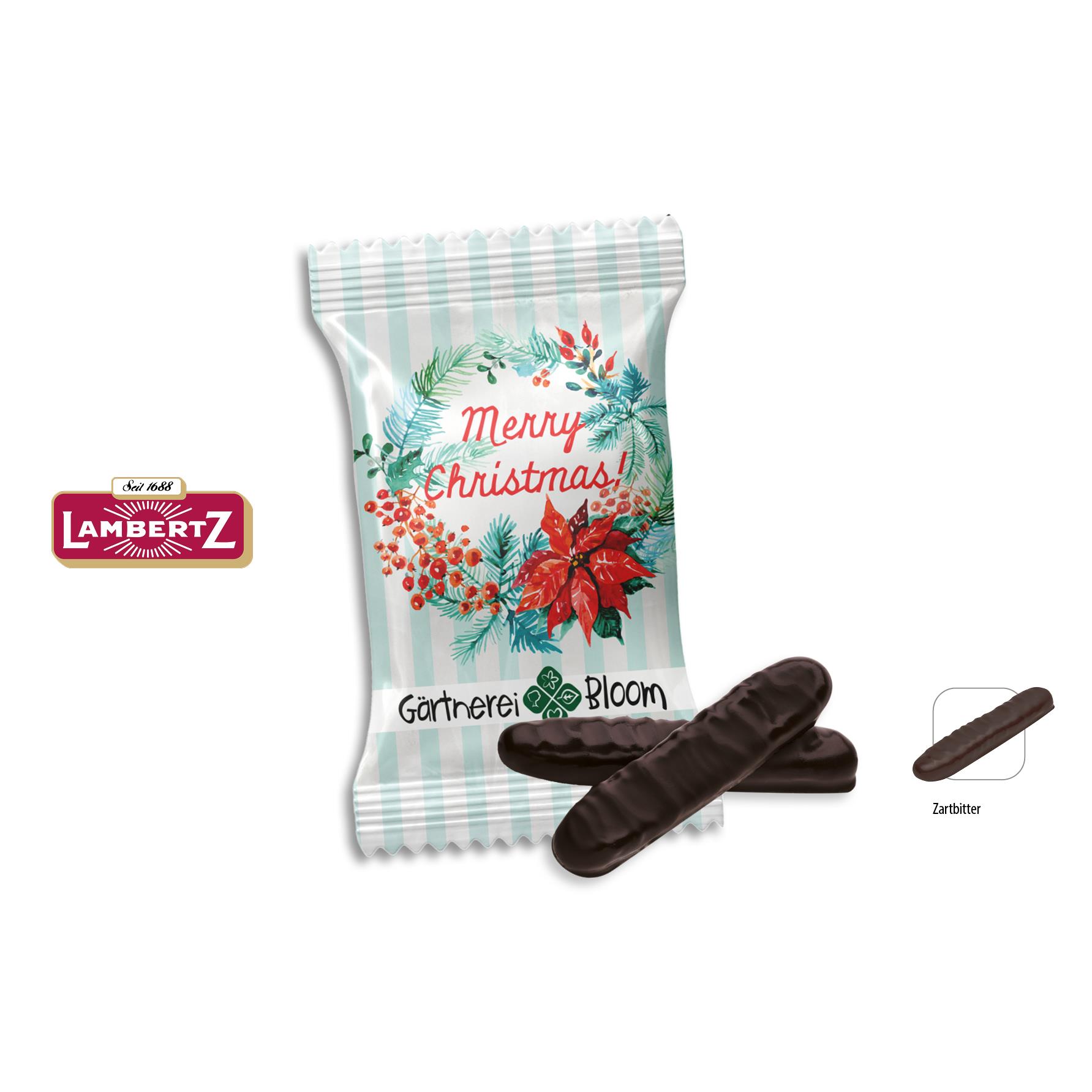 Lambertz Lebkuchen-Stäbchen Werbetüte,   2 Stück, Inhalt: Lambertz Lebkuchen-Stäbchen Zartbitter