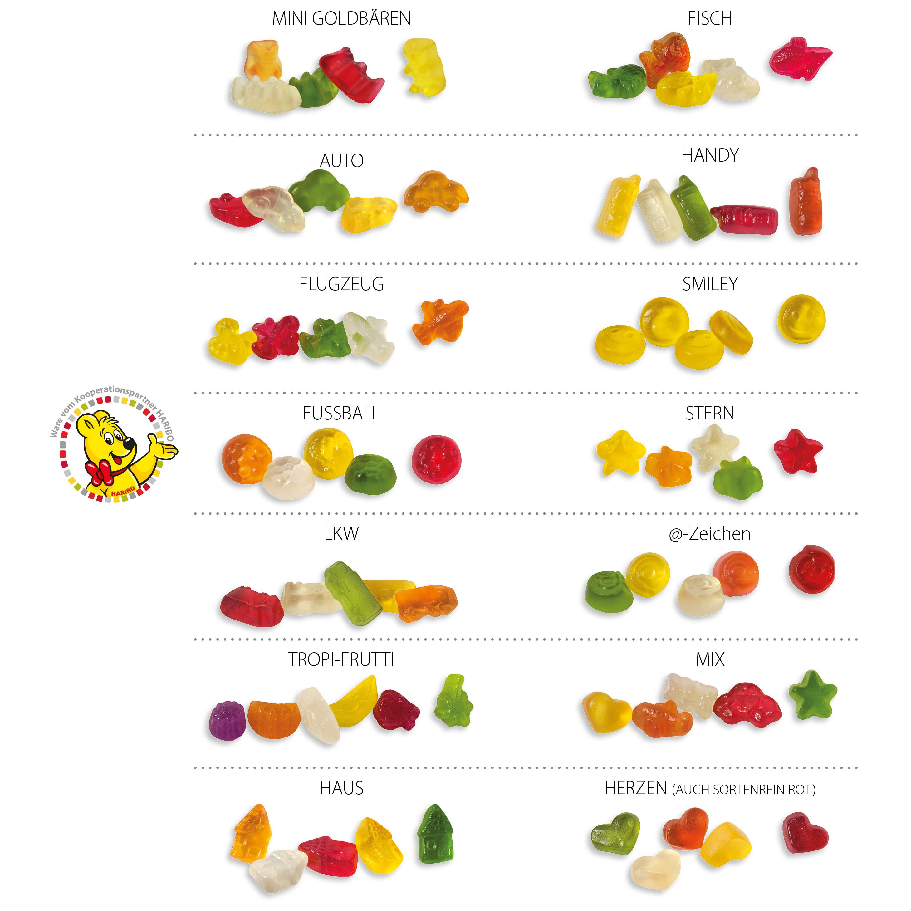 HARIBO Standardformen Werbetüte,   15 g, Inhalt: HARIBO Häuser