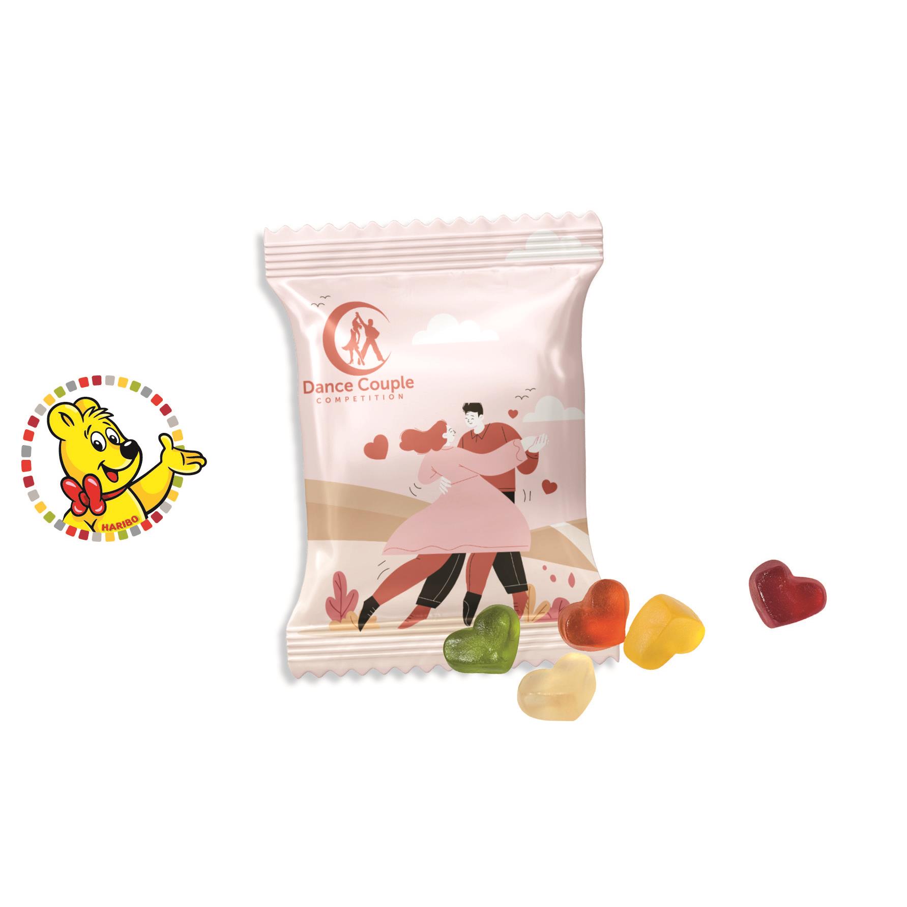 HARIBO Standardformen Werbetüte,   10 g, Inhalt: HARIBO Herzen bunt gemischt