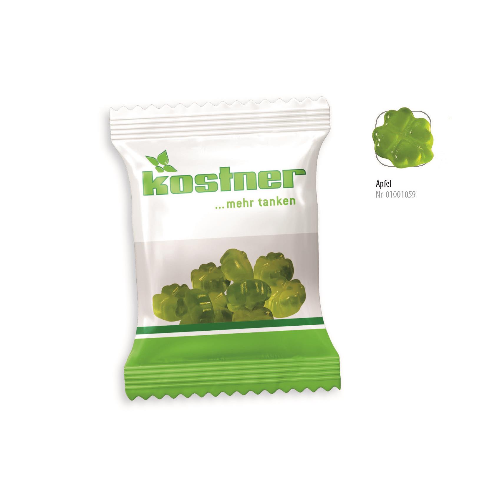 Fruchtgummi Kleeblatt Werbetüte,   10 g, Inhalt: Kleeblatt