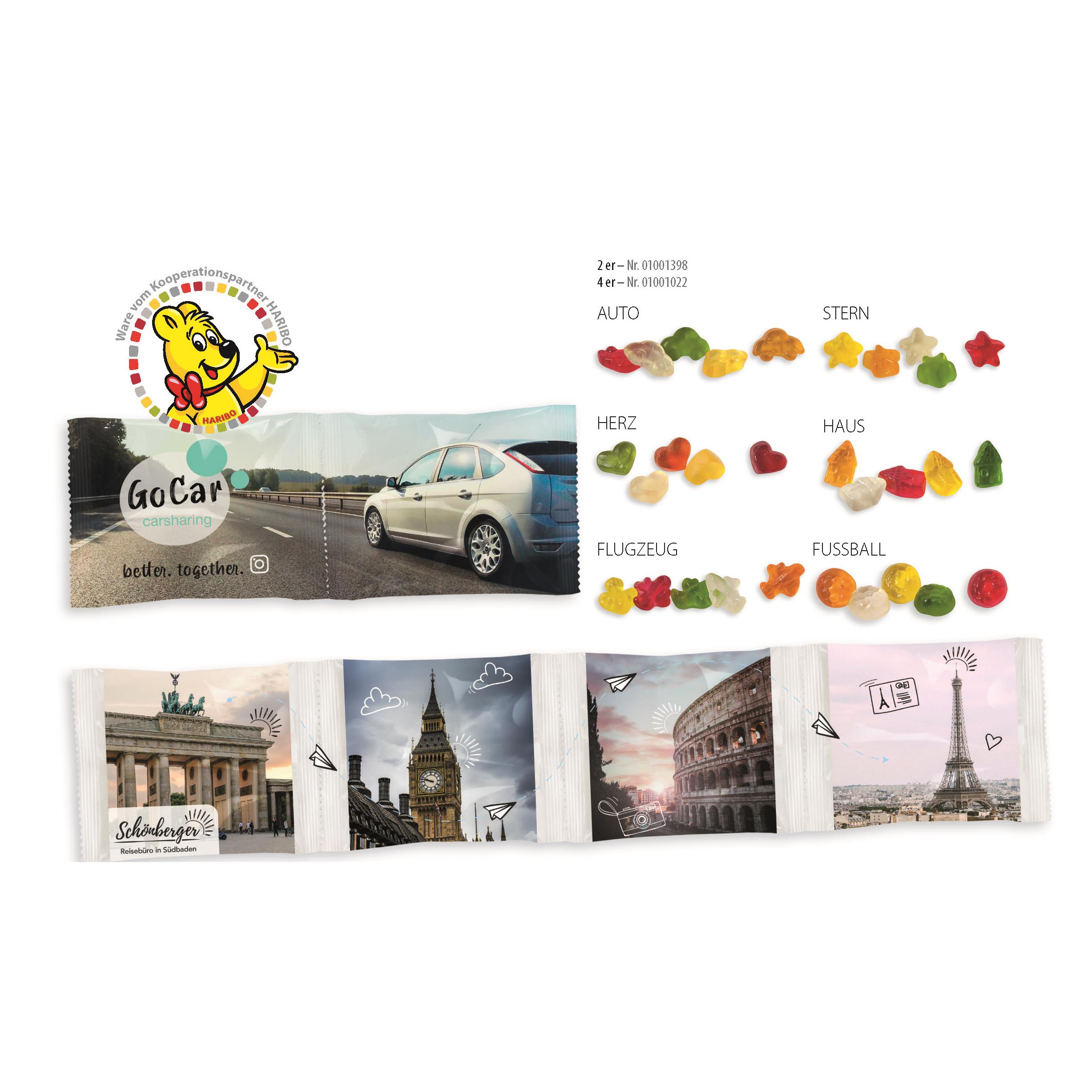 HARIBO Kettenbeutel 2er,   10 g, Inhalt: HARIBO LKWs
