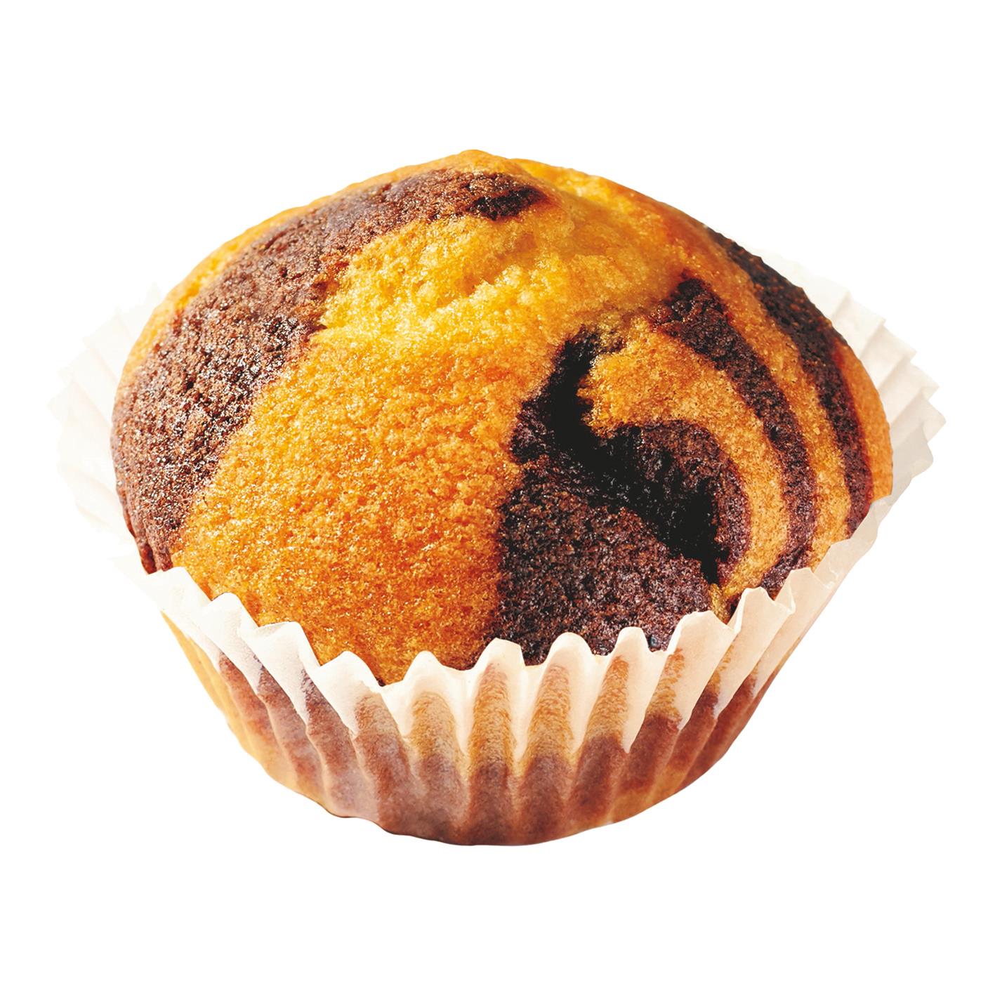 Mini Muffin im Flowpack,   1 Stück, Inhalt: Mini Muffin Marmor