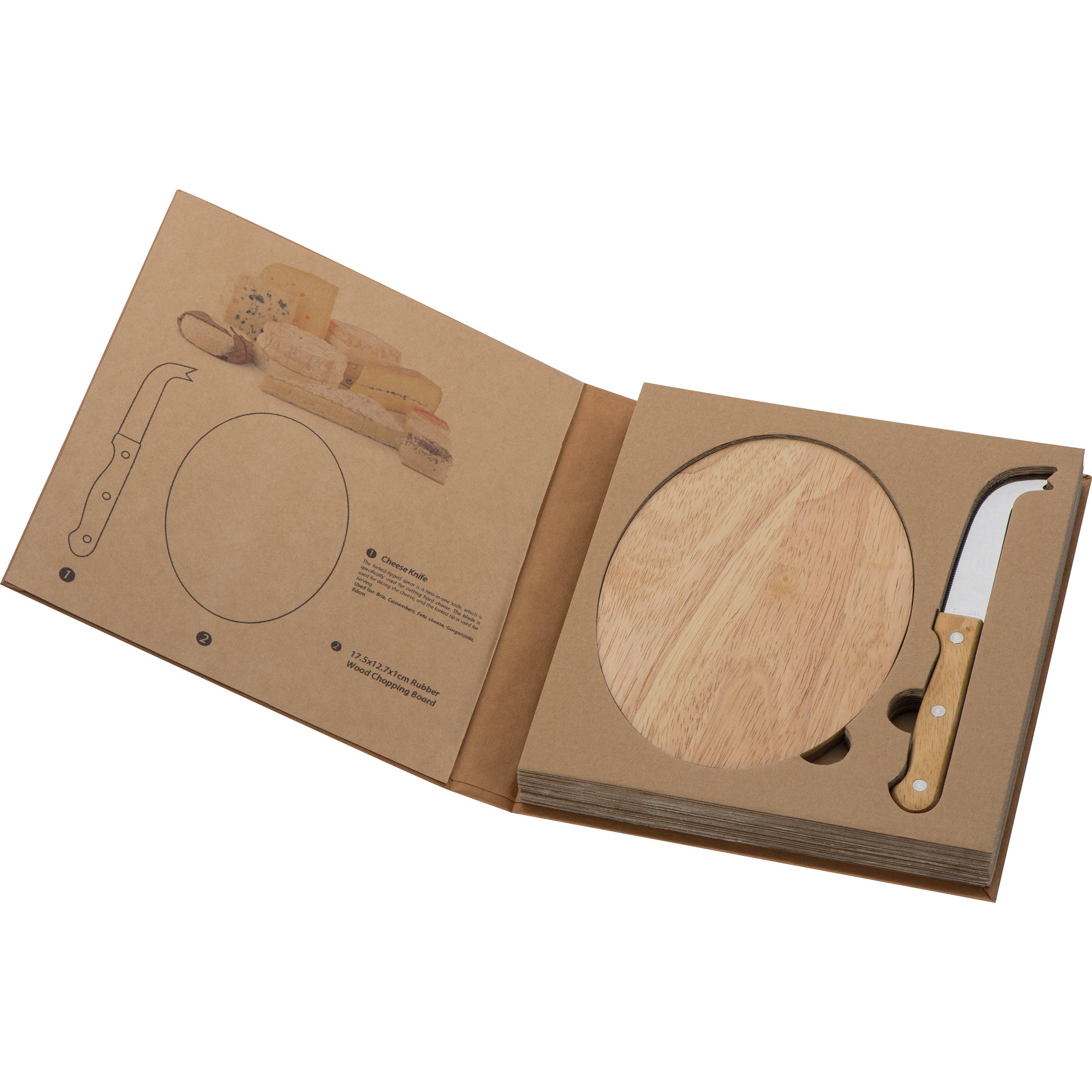 Käseset mit Holzbrettchen Gouda