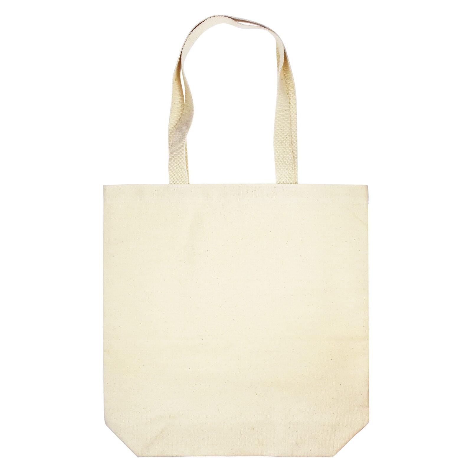 Bauwolltasche mit langen Henkeln und Bodenfalte, 300 gr/m²