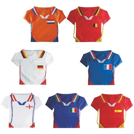 Nylon Rucksack T-Shirt verschiedene Länder
