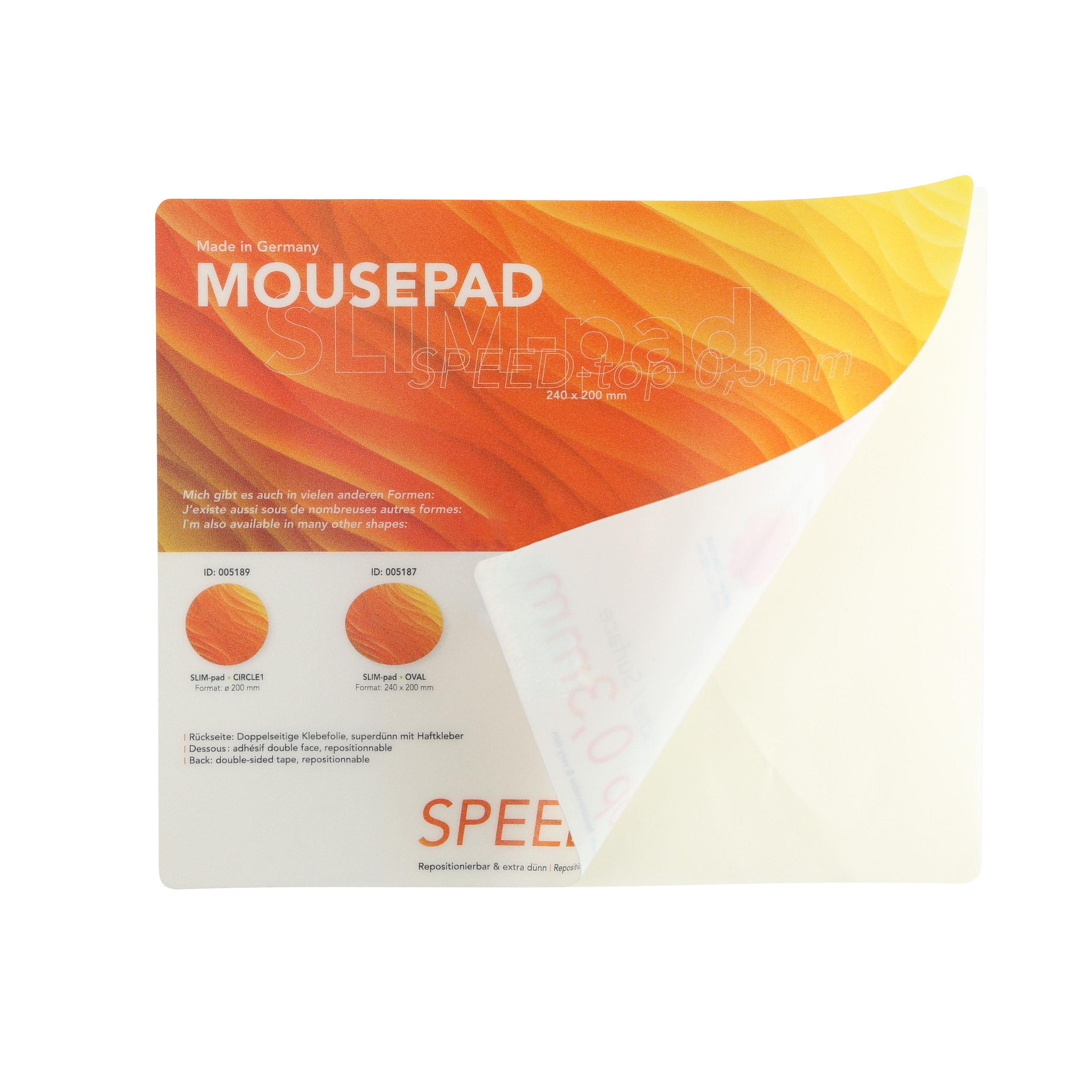 Mousepad SLIM-pad, Form Quadra , 200 x 200 mm, 0,4 mm dünn