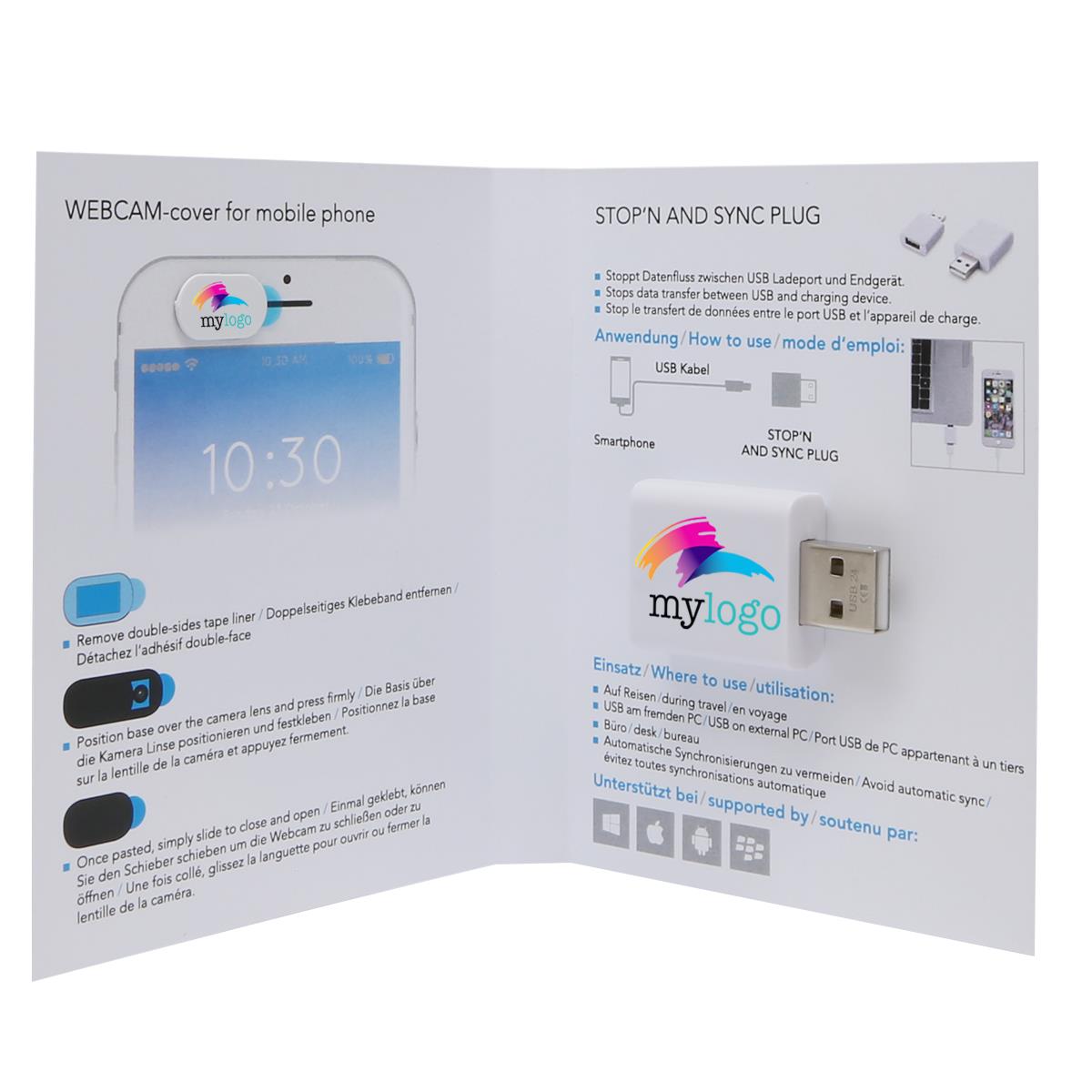 Security Set 1 STOP´N and Sync Stecker & Smartphone Webcam Cover