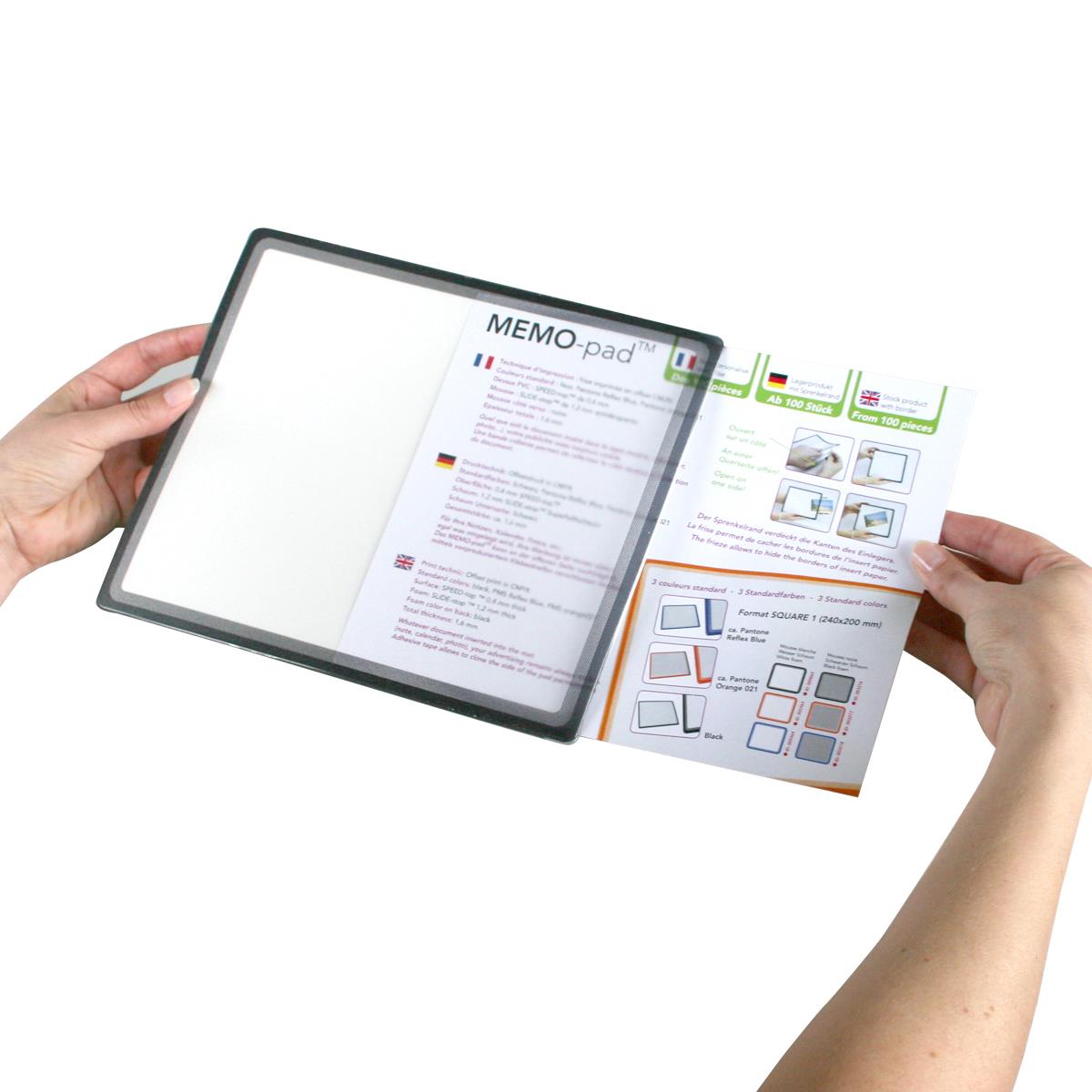 Mousepad MEMO-pad  Standard Sprenkelrand schwarz, 240  x 200 mm