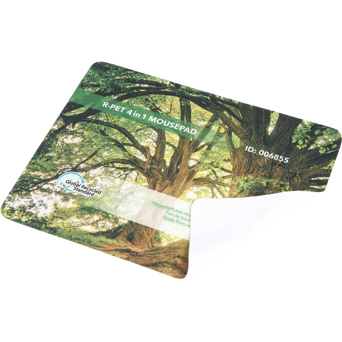 RPET 4 in 1  Mikrofaser Mousepad,  165 x 220 x 1 mm