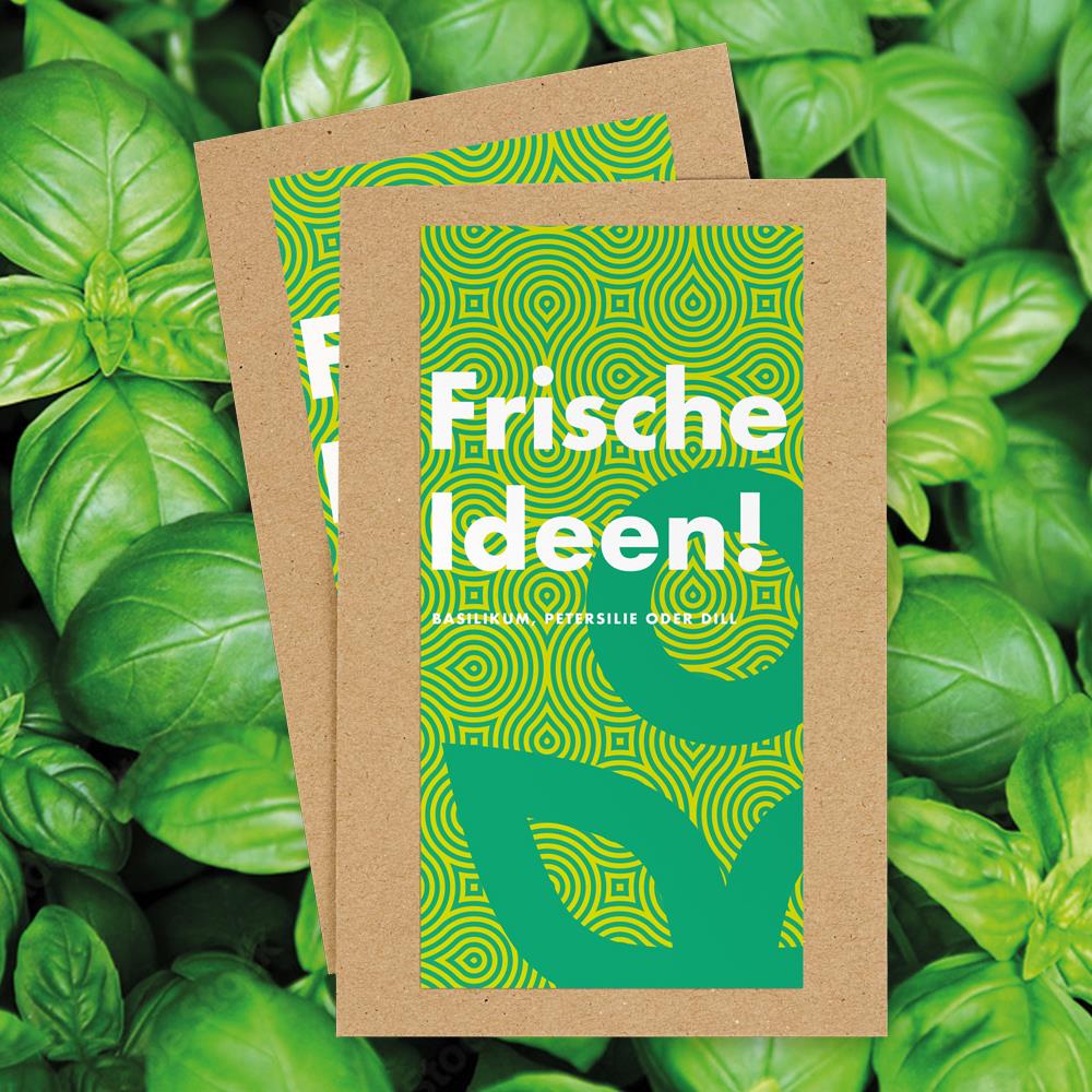 Kräuter Samenbriefchen mit Label Herbi