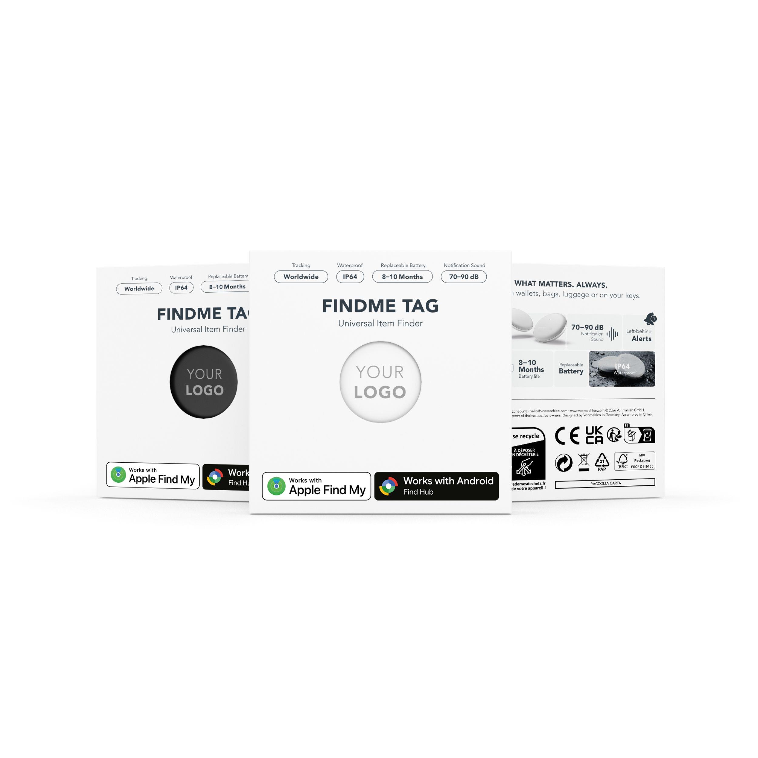 FindMe Tag - Der universelle Tracker für alles, was zählt - Schwarz