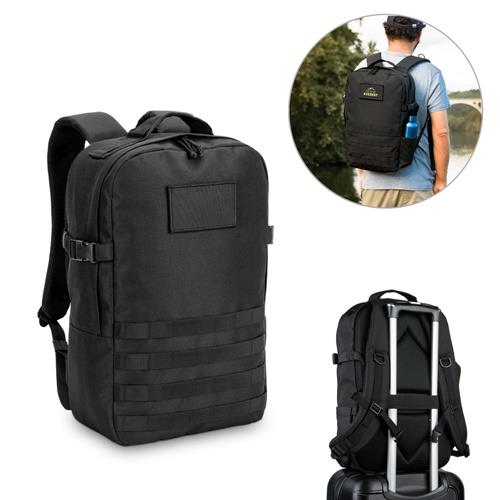 EDINBURGH BPACK. Rucksack im Militärstil aus 600D HD recyceltem Polyester und Innenfutter aus 210D recyceltem Polyester 17.3“
