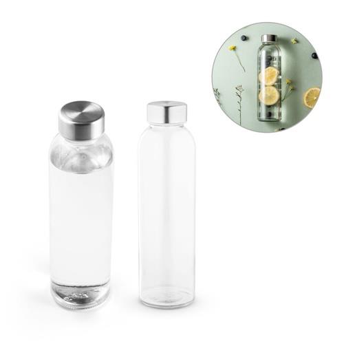 SOLER. Glasflasche sublimations und Edelstahlverschluss 500 ml