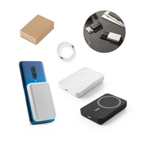 AMPERE 5. Magnetische Powerbank mit 5´000 mAh und superschnellem kabellosem Ladegerät (15 W) aus Recyceltes ABS (100% rABS)