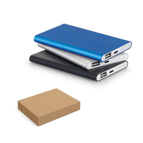 MARCET. Powerbank Slim 4´000 mAh aus 70 % recyceltes ABS (70% rABS) und 30 % recyceltes Aluminium (30% rAL)