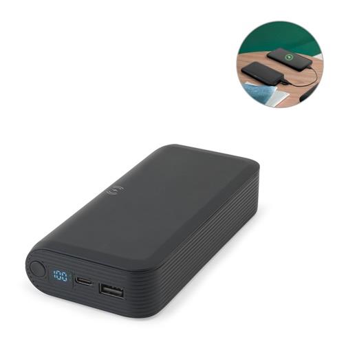 BECKER 20. 20´000 mAh Powerbank aus recyceltem ABS (100% rABS) mit 15W superschnellem kabellosem Ladegerät