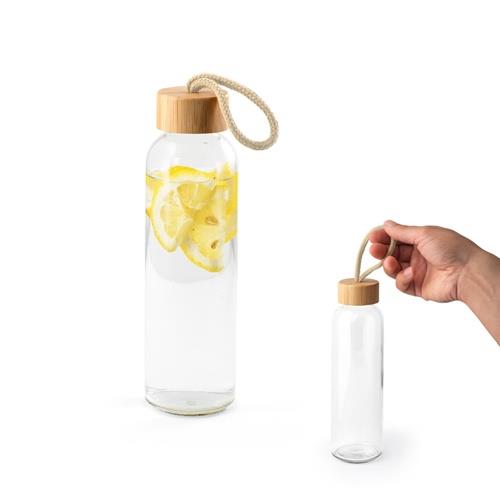 CROSBY. Glasflasche mit Bambusdeckel, 520 ml