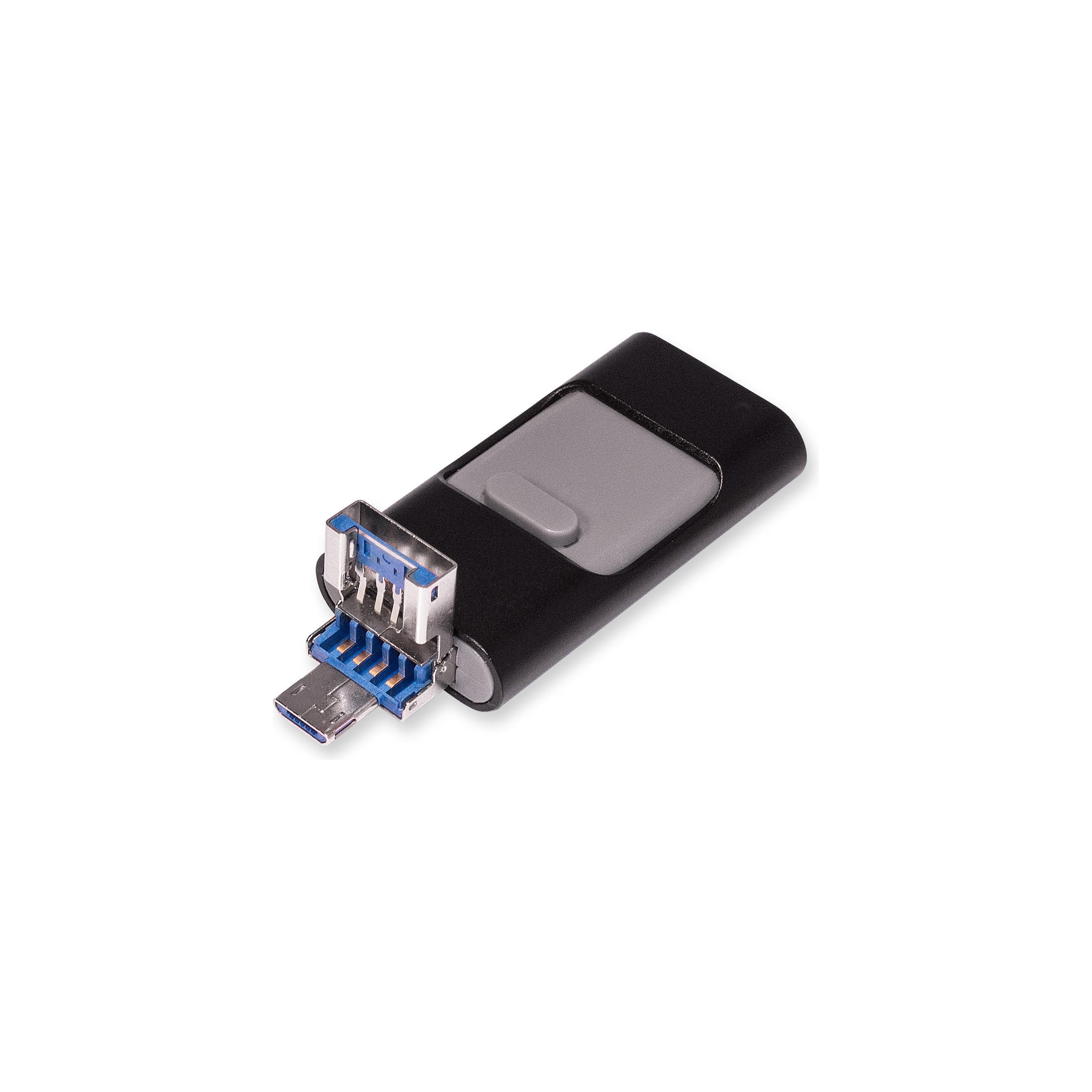 USB-Stick OTG F91 Alu USB 3.0 Flash Disk  64 GB Schwarz