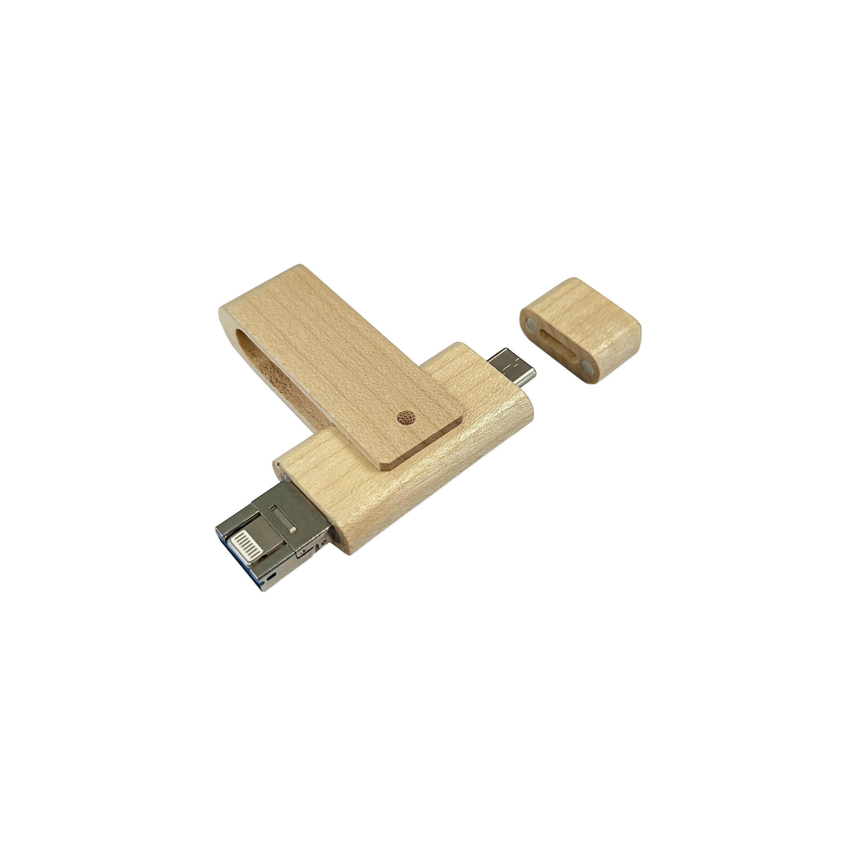 USB-Stick OTG H24 4 in 1 USB 3.0 Flash Disk   8 GB Ahorn