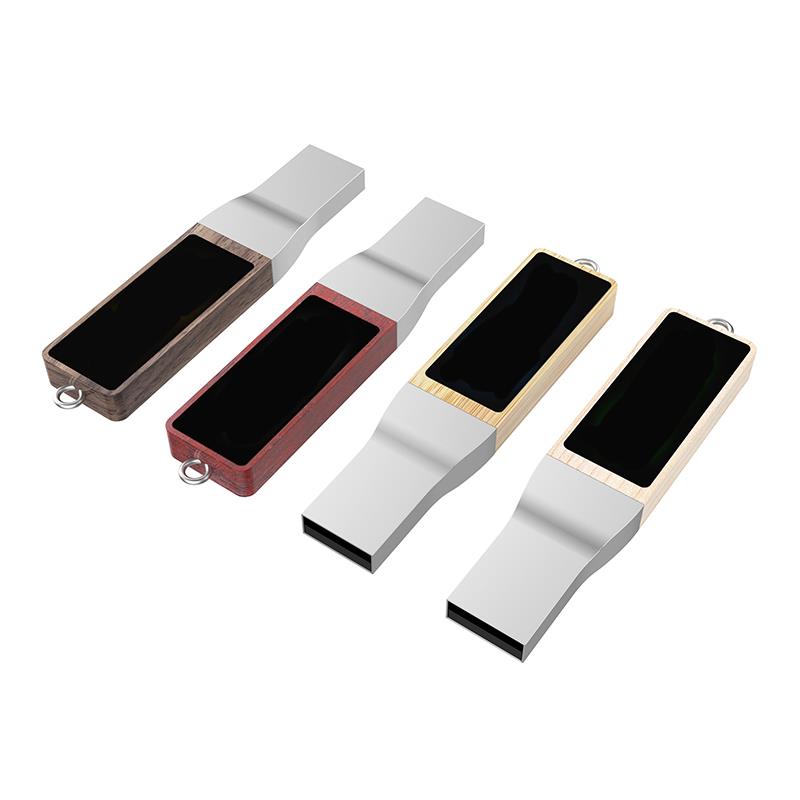 USB-Stick LED 10 USB 2.0 COB   4 GB Ahorn