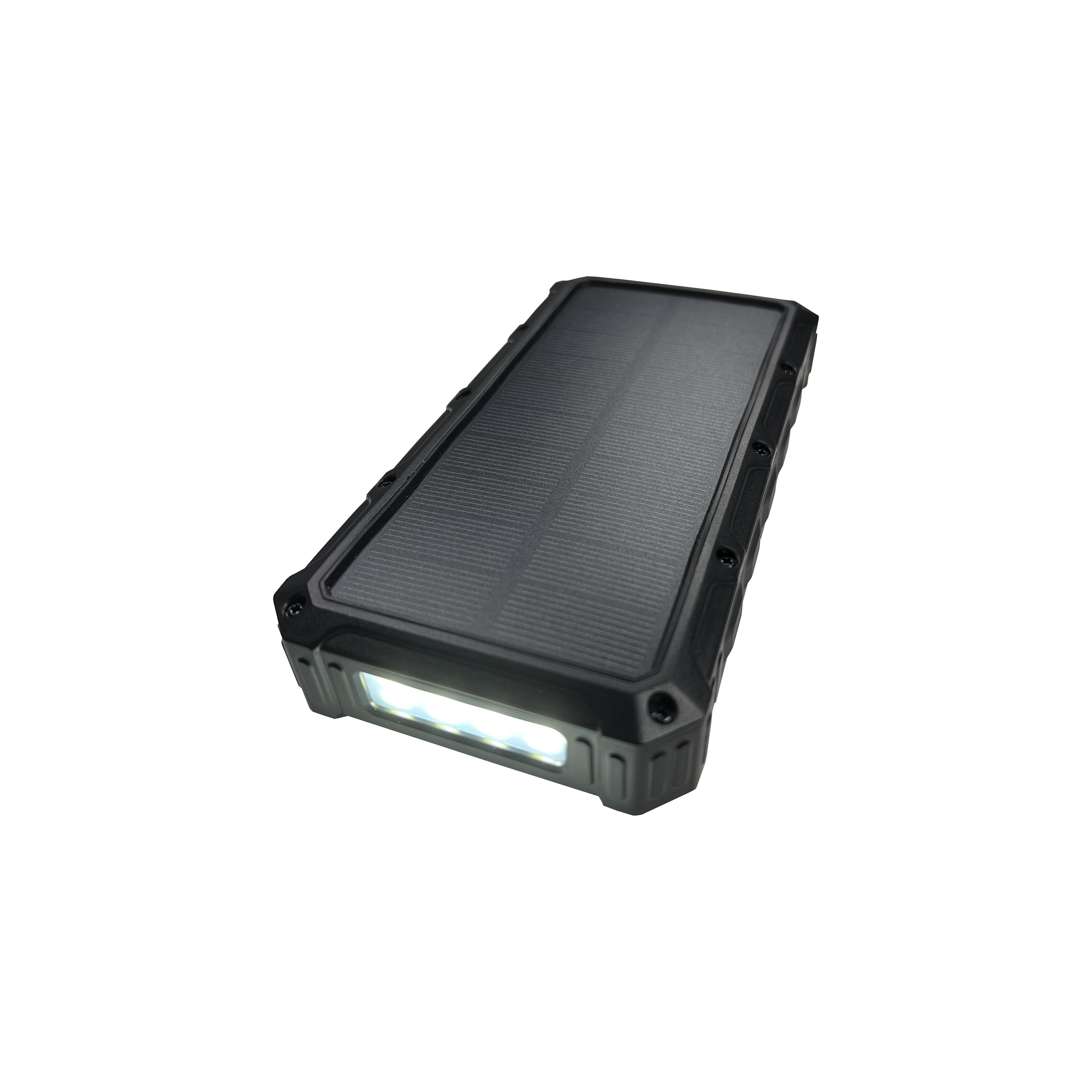 Outdoor Solar Powerbank PB-58 Wireless Charging 10000 mAh Schwarz