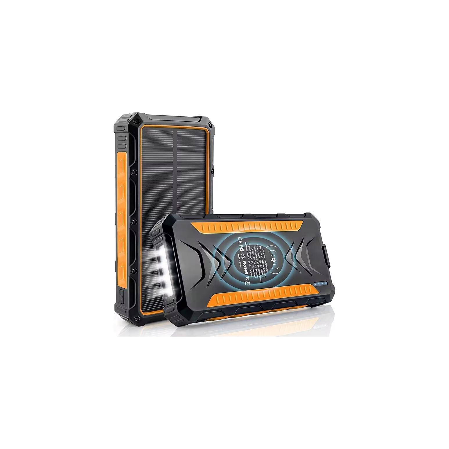 Outdoor Solar Powerbank PB-58 Wireless Charging 16000 mAh Orange