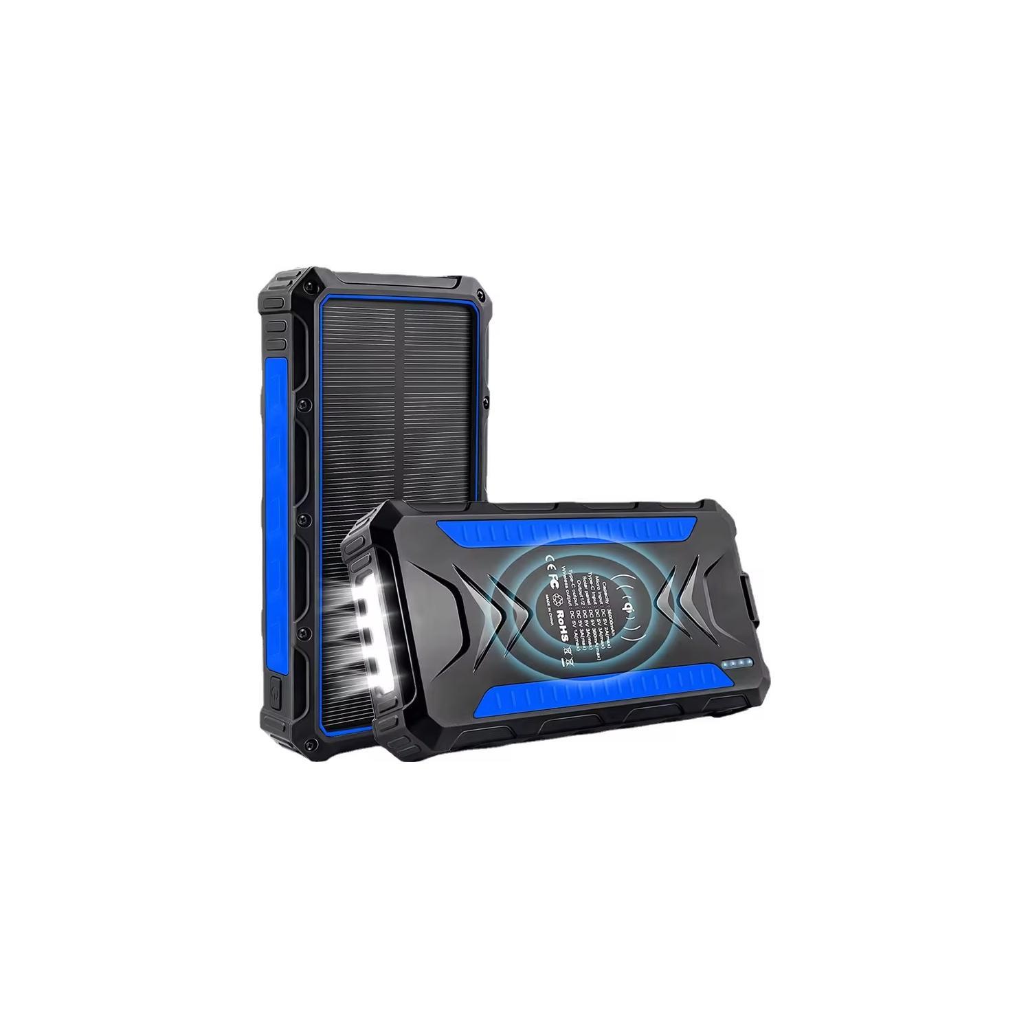 Outdoor Solar Powerbank PB-58 Wireless Charging 24000 mAh Blau
