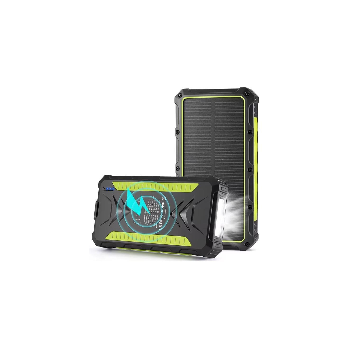 Outdoor Solar Powerbank PB-58 Wireless Charging 20000 mAh Grün