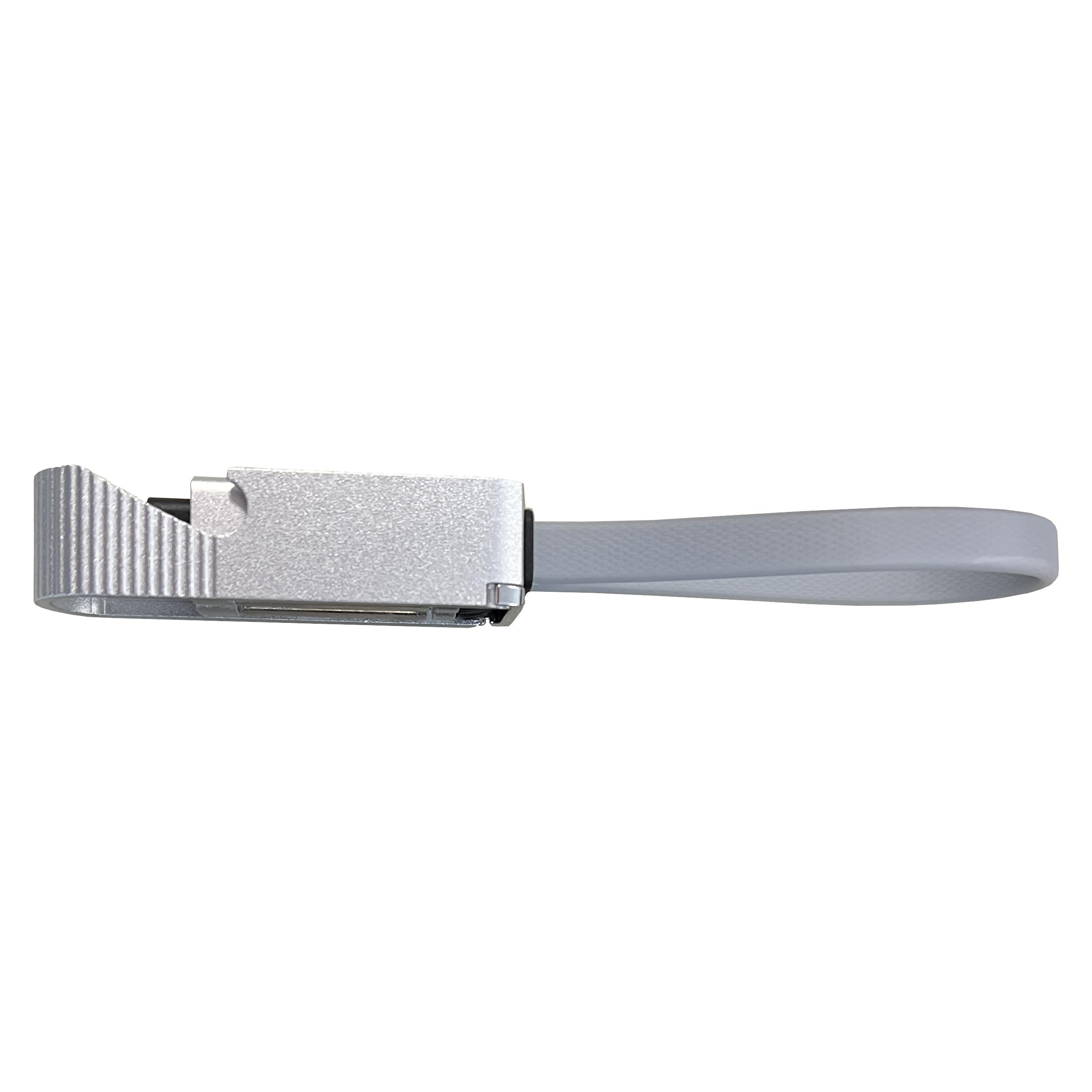 4in1 Aufladekabel mit Datentransfer und Flaschenöffner Silber