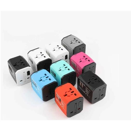 Weltreiseadapter 02 Pink/Schwarz