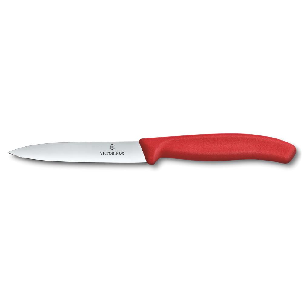 Swiss Classic, Gemüsemesser, 10cm, gerade, Mittelspitz, rot