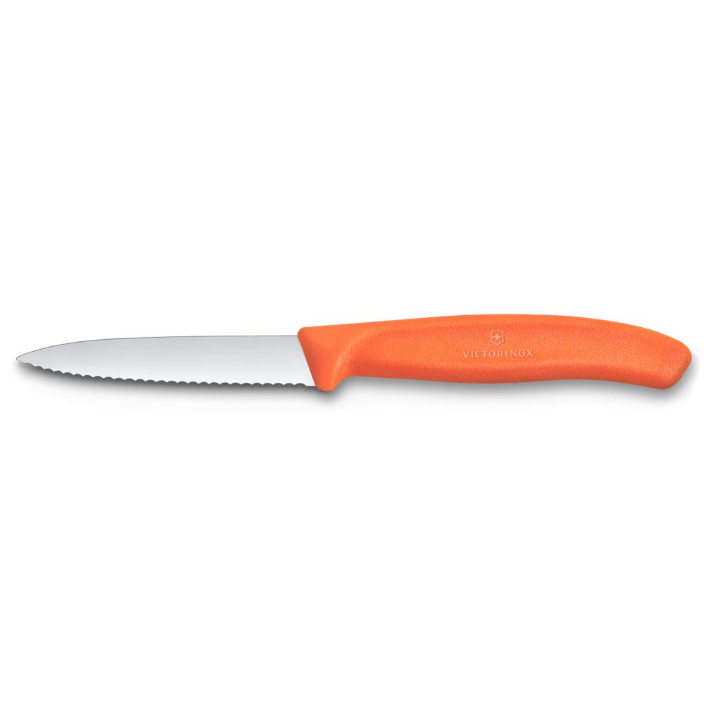 Swiss Classic, Gemüsemesser, 8cm, Wellen, Mittelspitz, orange