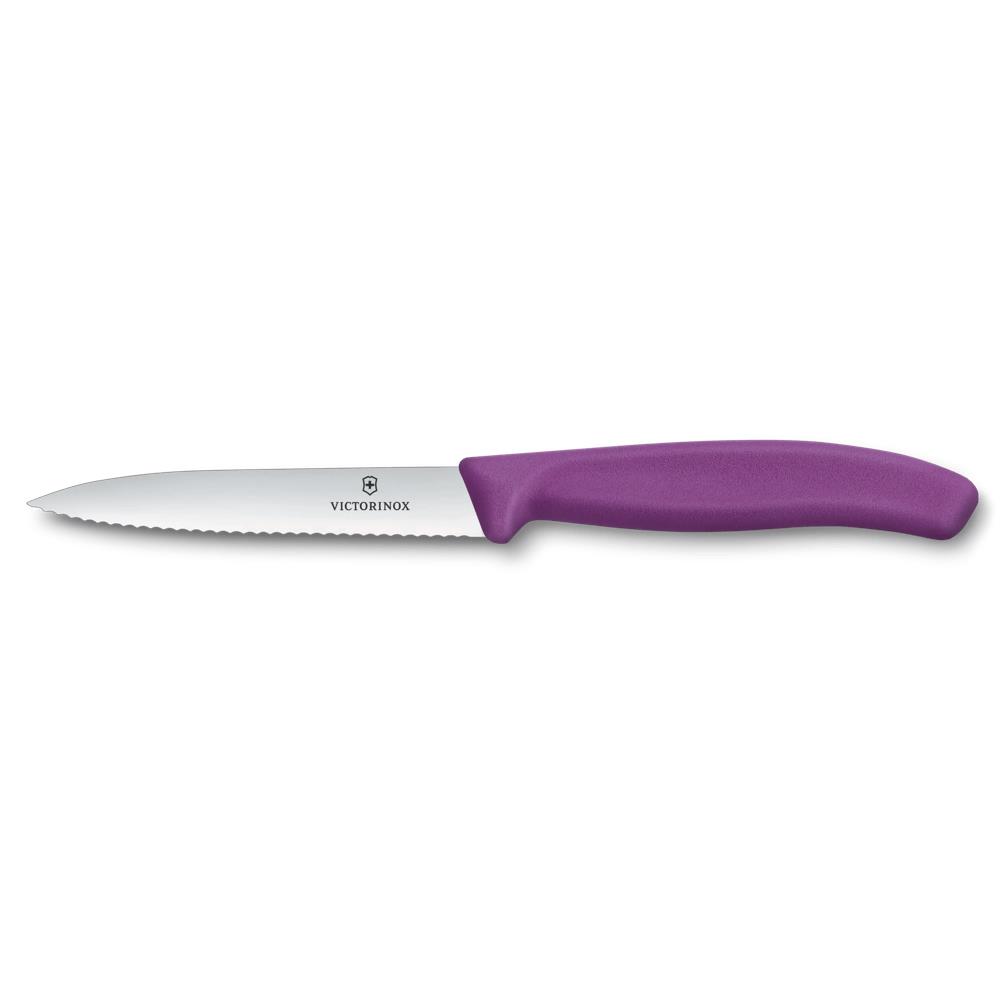 Swiss Classic, Gemüsemesser, 10cm, Wellen, Mittelspitz, violett