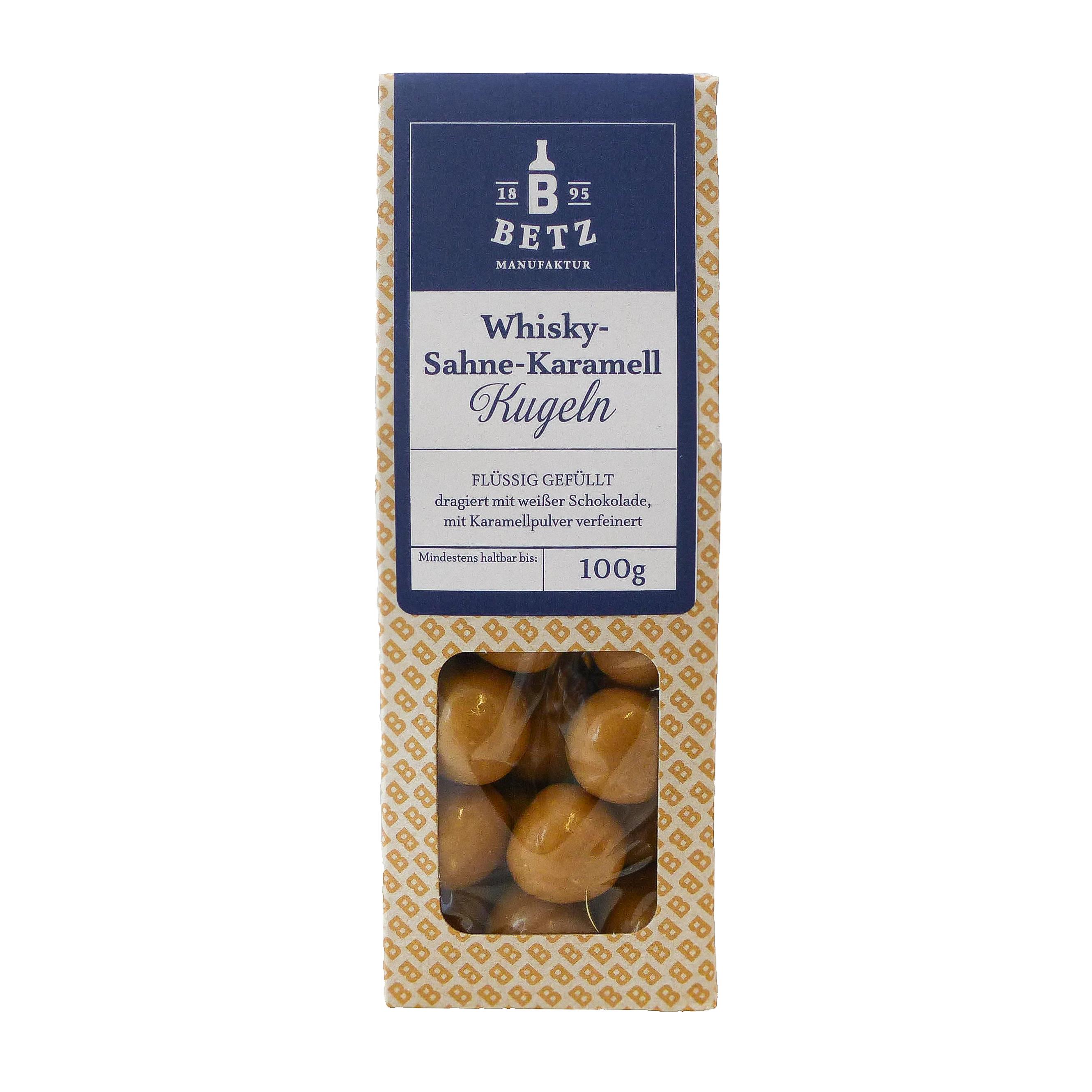 Whisky-Sahne-Karamell-Kugeln, 100 g in Präsentkartonage